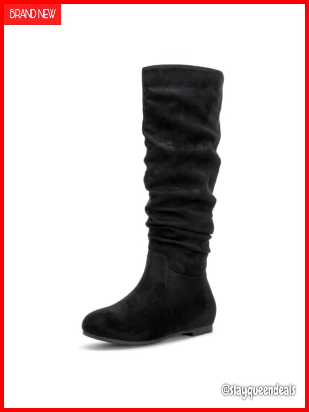 Women's Suede Knee High Slouch Boots Flat Pull On Tall Fashion Boots